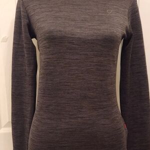 Velocio Womens Heather Gray Base Layer Long Sleeve Top